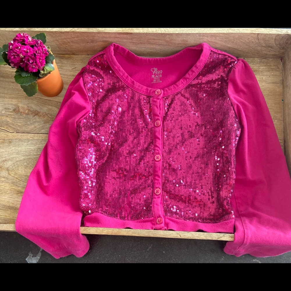 Children’s Place Hot Pink button up Sweater